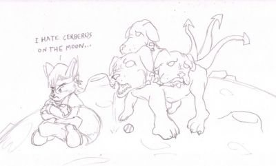 Cerberus on the Moon
So Kit and Shagg were playing Mass Effect 3 together.  Ahh, the things that come over the Skype chat...  Requested by Chompie!
