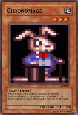 Chronomage by beedolphin
Ah, the Chronomage.  Nothing like walking down the halls of a castle and suddenly getting time warped by a bunny ^_^;
