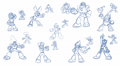 First Series in 11 Style by Jon Causith
In addition to the weapons, Jon also wanted to try adapting the MM1 Robot Masters into a more 11 style.  He's working on further developing these currently.
