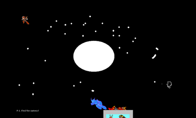 The Night Sky by shadowgamer966
Not quite sure what exactly we have going on here...  Has the ghost of Quick Man come back to kill us all?
