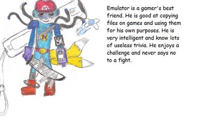 Emulator EXE by KalmerX
Quite a stylish gamer, I see elements of quite a few famous series here!  He looks like he'd be a fun Navi to have around.
