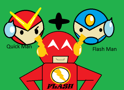 Fusion by IrukaAoi
So what happens when you combine Quick Man and Flash Man?  You get a speedy, cocky superhero.
