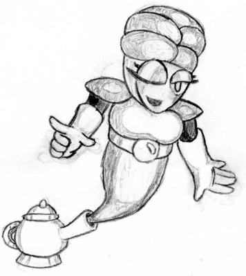 Genie Woman by Hfbn2
The next new Robot Master to meet is Genie Woman.  The artist captures the style of the classic series quite nicely I think.
