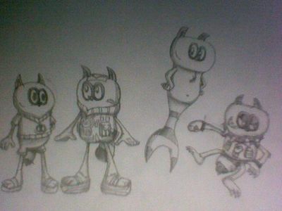 George's Forms by GeorgeTheRaccoon
Here we have George showing off a few of his different "world" forms.  I rather like the Space Paranoids look, but then, that was my favorite world in the games.
