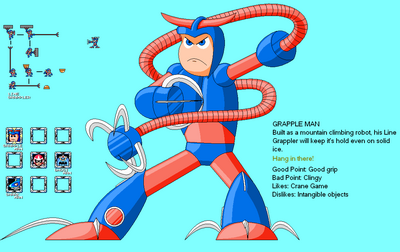 Grapple Man by EvilMariobot
A custom robot master, Grapple Man seems all to ready to use those grappling arms of his to the best of his ability.
