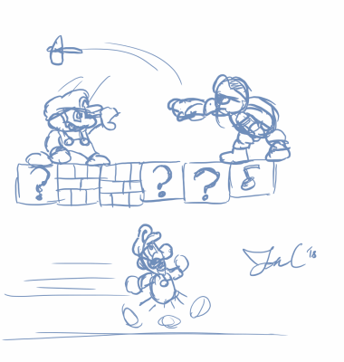 Hammer Bro Fight by Jon Causith
The important thing is Luigi's trying.
