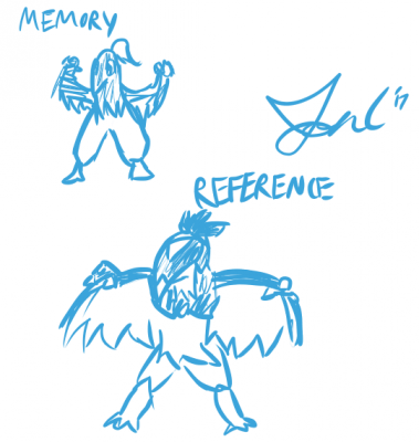 Hawlucha From Memory by Jon Causith
Seriously, how is Hawlucha NOT in Pokken?  He totally should have gotten in over Pikachu Libre, even if I do like the wrasslemouse.
