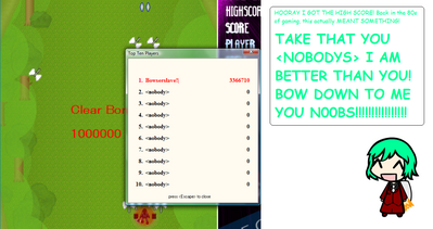 High Scores in Gaming by Bowserslave
There is something satisfying about topping a score list.  Even an empty one.
