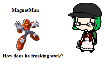 How Does Magnet Man Work by TPPR10
TPPR10 and I do share a bit of a question on this, as we did both experience Magnet Man being rather strange in how frequently he used one attack over the other.  Freaking Magnet Man, how does he work?  At least it doesn't really make him harder, just more tedious.
