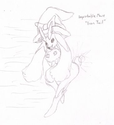 Improbable Move
So Lopunny can learn Iron Tail...  And thus my friends questioned just how she'd use it with that little powderpuff tail of hers...  We thus reasoned she must use it like Marisa's butt slam in the Touhou fighting games.
