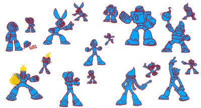 Mega Man 1 Robot Masters in 11 Style Progress by Jon Causith
Even though these are complete now, I kinda wanted to upload this version just because I thought the limited colors looked striking somehow.
