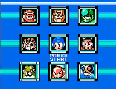 MMIV on NES by DelralionV2
This select screen features all the Robot Masters featured in MMIV for GB.
