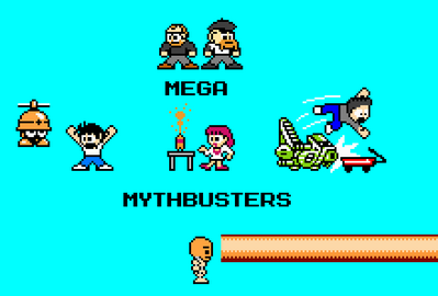 Mega Mythbusters by EvilMariobot
This is truly awesome XD  I love the references on the build team, Tory getting launched off a bike, Kari with diet coke and mentos, and Grant cheerfully making robots.  It makes me so happy that new episodes are on again.
