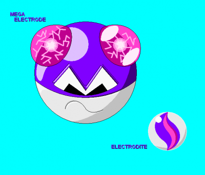 Mega Electrode by EvilMariobot
...Well, it seems the natural progression, yes.  Rather clever, using the M of the Master Ball to make the eyes.
