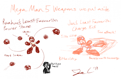 Weapons We Set Aside - MM5 by Jon Causith
I'm simply no good at using the Power Stone.  It's a bit unwieldy and hard to hit with.  Charge Kick is also a bit strange.  It's an interesting idea, but it's risky, and doesn't really help out much against Wave Man from what I recall...
