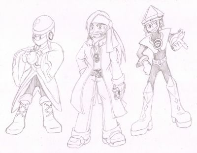 Net Op Roahm
So during BN4, I decided to go ahead and draw myself as a Net Op, along with my Navis of choice, CrystalMan.EXE and JewelMan.EXE.  The two have had a lot of fan renditions on the gallery, here are my personal designs for them.
