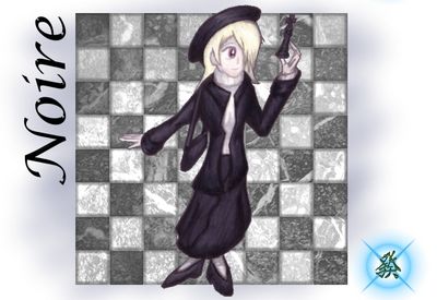 Noire
A mysterious girl from France, everything is black and white for Noire.  A colorblind albino, she can only see in neutral colors.  She is a highly skilled chess player, however.  Noire (c) C. Hersey
