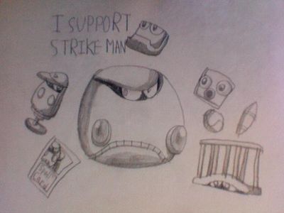 I Support Strike Man by GeorgeTheRaccoon
Of the main eight Robot Masters from MM10, Strike Man seems to have the highest score.  Sadly, it's mostly for his stage, but still, it is an impressive 7 / 10.
