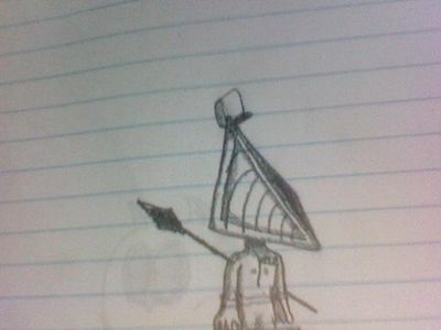 Pyramid Head the Bellhop by GeorgeTheRaccoon
...You know...  I think it might be a good thing James decided not to ring that desk bell...
