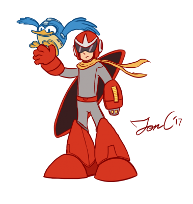 Proto Man and Beat by Jon Causith
A detail here I'm not sure if I knew, Jon says he associates these two largely due to the arcade fighting games.  I've admittedly only played those once, so I didn't remember that.
