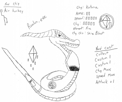 Roahm EXE by Ross Bidelspach
A bit more serpentine than my usual self, but this navi seems to have the love of shinies down.
