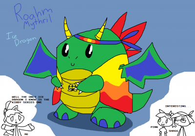 Roahm the Ice Dragon by Duskool
Well, this may be the most adorably I've been drawn in awhile ^_^  Before reading what was listed there, for a minute I thought I was being interpretted as one of the bubble dragons from Bubble Bobble.

