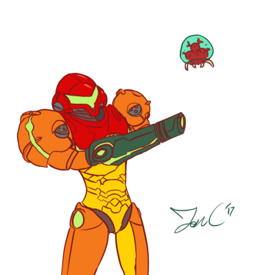 Samus and Metroid by Jon Causith
Very nice tribute art to the returned bounty hunter!  I still need to get the game, but I do have the amiibos.  So squishy~
