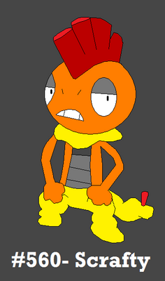 Scrafty by Dragoonknight717
Now that I've actually played Black and White, Scraggy and Scrafty always seem to give me one specific problem : I always forget they're Dark types.
