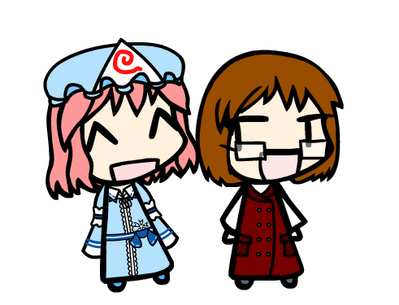 Shagg and Yuyuko by GeorgeTheRaccoon
Shagg has only recently gotten into Touhou, but already seems to quite like Yuyuko.
