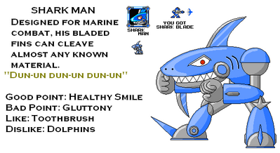 Shark Man by EvilMariobot
The original Shark Man really doesn't count since Capcom didn't have much to do with the PC games.  Besides, I think this one looks much cooler X)
