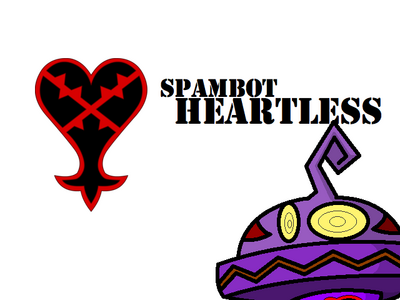 Spambot Heartless by GeorgeTheRaccoon
With the number of spambots that have hit the forums from time to time, George envisioned them as a new type of Heartless.  All keyblade masters, terminate with extreme prejudice.
