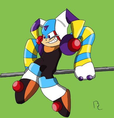 Spartan by Bailey Cowell-fong
Hopefully there aren't any bottomless pits around for Mega Man to fall into when Clown Man gets that trapeze kick of his going.
