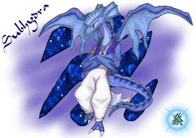 Subhydra
Subhydra is a skillful healer and the Chaos Dragon of Water.  He tends to be laid back, going with the flow.  The water currents of the world carry information to him, so he often keeps the other Chaos Dragons informed of world events.  Subhydra (c) R. Mythril
