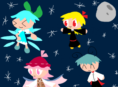 Team 9 by Raul Molar
Ah, the infamous Team 9.  There is something charming about these characters though.  I always did like Wriggle and Cirno especially.
