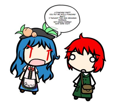 Tenshi is Mad by GeorgeTheRaccoon
......It seems Tenshi is not happy about her pairing ^_^;
