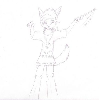 The Numbie Waker
When I developed my numbat character Ian, I had been playing Wind Waker.  It was mentioned that it looks like there may have been some influence there in his clothing ^_^;  Ian (c) R. Mythril
