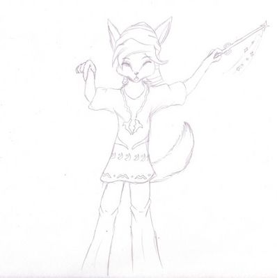 The Numbie Waker
When I developed my numbat character Ian, I had been playing Wind Waker.  It was mentioned that it looks like there may have been some influence there in his clothing ^_^;  Ian (c) R. Mythril
