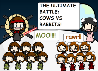 War of the Moons by Bowserslave
Cows and Rabbits, which army will win?!
