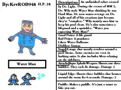 Water Man by KevROB948
Once again, I find myself surprised that there hasn't been a canon Robot Master with this name yet...
