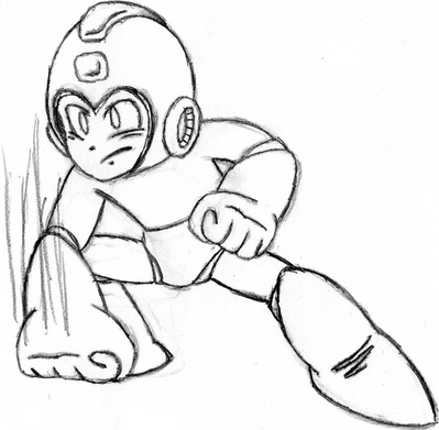 Ape Quake by Hfbn2
Here we have a weapon illustration of Mega Man using the Ape Quake, obtained from Ape Man.  There are many possibilities for what this could be, from a ground-based shockwave to perhaps a screen clearing quake.
