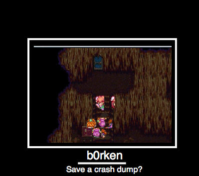 b0rken by GeorgeTheRaccoon
This is your Secret of Mana party.  This is your Secret of Mana party on netplay.  Any questions?
