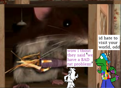 Bad Rat Problem by ioddandodd
........We're gonna need a bigger mouse trap... or at least one biiiiiiig piece of cheese to use as a peace offering...
