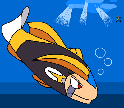 Fish'd, Literally by GandWatch
No matter how big the head fins, and no matter how Mega Man 8's horrible voice acting pronounced it, Bass is not a fish XD
