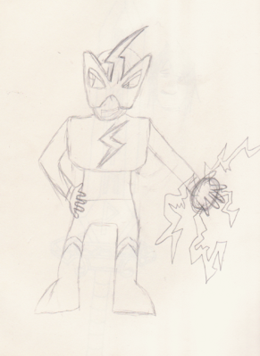 Elec Man Sketch by ZacEXE3
Made as a bit of a birthday gift, ZacEXE3 sent me this sketch, a tribute to my first ever Nightmare Boss.  Perhaps he has been largely retired as such, but he still holds the distinction of being the first to ever get the title.
