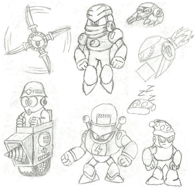 Enemies by Hfbn2
Here we have a few concept sketches of various minor enemies in the game.  It's quite interesting to see concept art like this, it's the sort of industry job I rather wish I could get.
