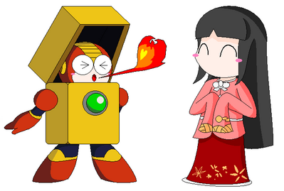 Eternal Heat by GandWatch
Seeing both Heat Man and Kaguya as having childish personalities in need of guardians (help me Eirin~), GandWatch decided they might work well together.  Somehow, I could see this working.
