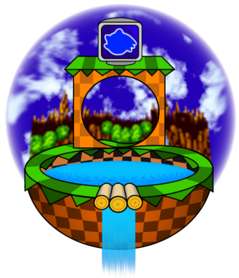 Green Hill Zone by GandWatch
Here we have Sonic's world in KH world form.  Nice touch with the Green Hill background, and also the 1up monitor ^_^
