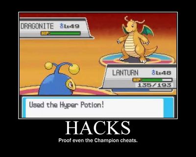 Hacks by Dragoonknight717
Between this and the Battle Frontier's habit of using maxed IVs and EVs to give impossible stats... yeah, Pokemon is no stranger to hacking.
