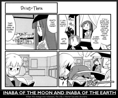 Breaking the Silly Meter by GandWatch
Indeed, the manga "Inaba of Moon and Inaba of Earth" made the Eientei group quite silly ^_^;
