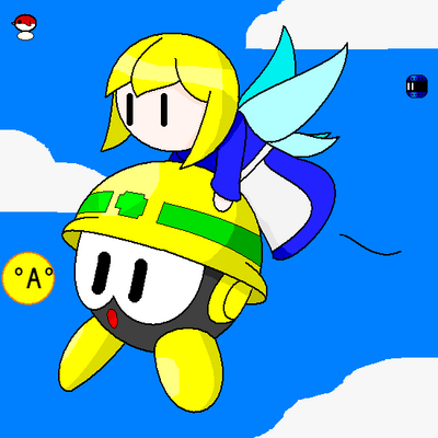 Metting On The Sky by GandWatch
Well this is quite solidly adorable ^_^  It seems the common enemies of Mega Man and Touhou have made each other's acquaintance!  Behold, the Met and the Fairy.
